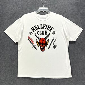 Hellfire‎ Club Shirt Adult XL Stranger Things Netflix Short Sleeve Sleeve White